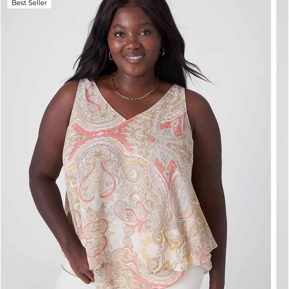 Lane Bryant Paisley Tank and Matching Overpiece